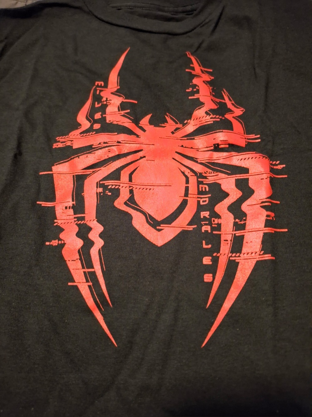 Marvel Black Short Sleeve Tee with Red Spider Graphic